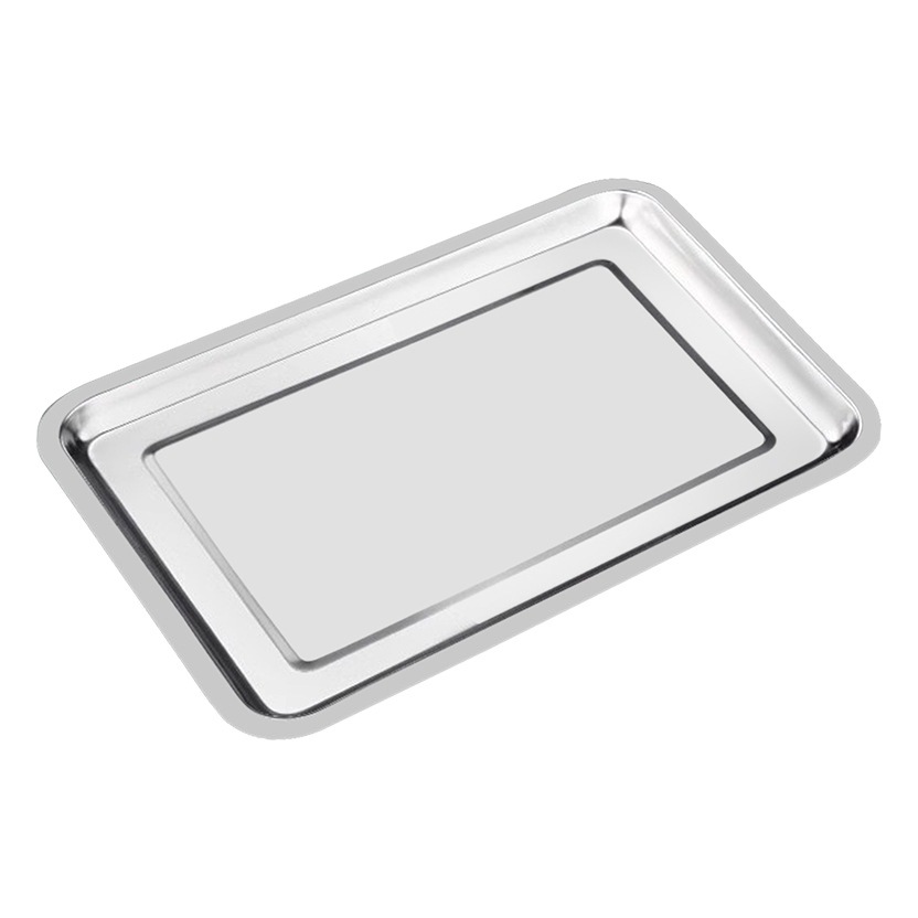 304 placa cuadrada de acero inoxidable placa plana barbacoa placa dumpling restaurante Placa de vapor placa multiusos engrosada bandeja rectangular