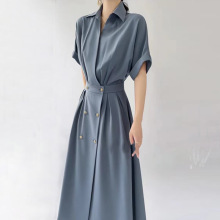 2025新款新品连衣裙轻奢气质吸显瘦时尚收腰中长裙高腰修身女6866