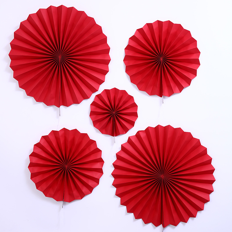 Año Nuevo del Caballo ventilador plegable chino decoración de barril abierto colgante de flores de Año Nuevo material de flores de paquete floral