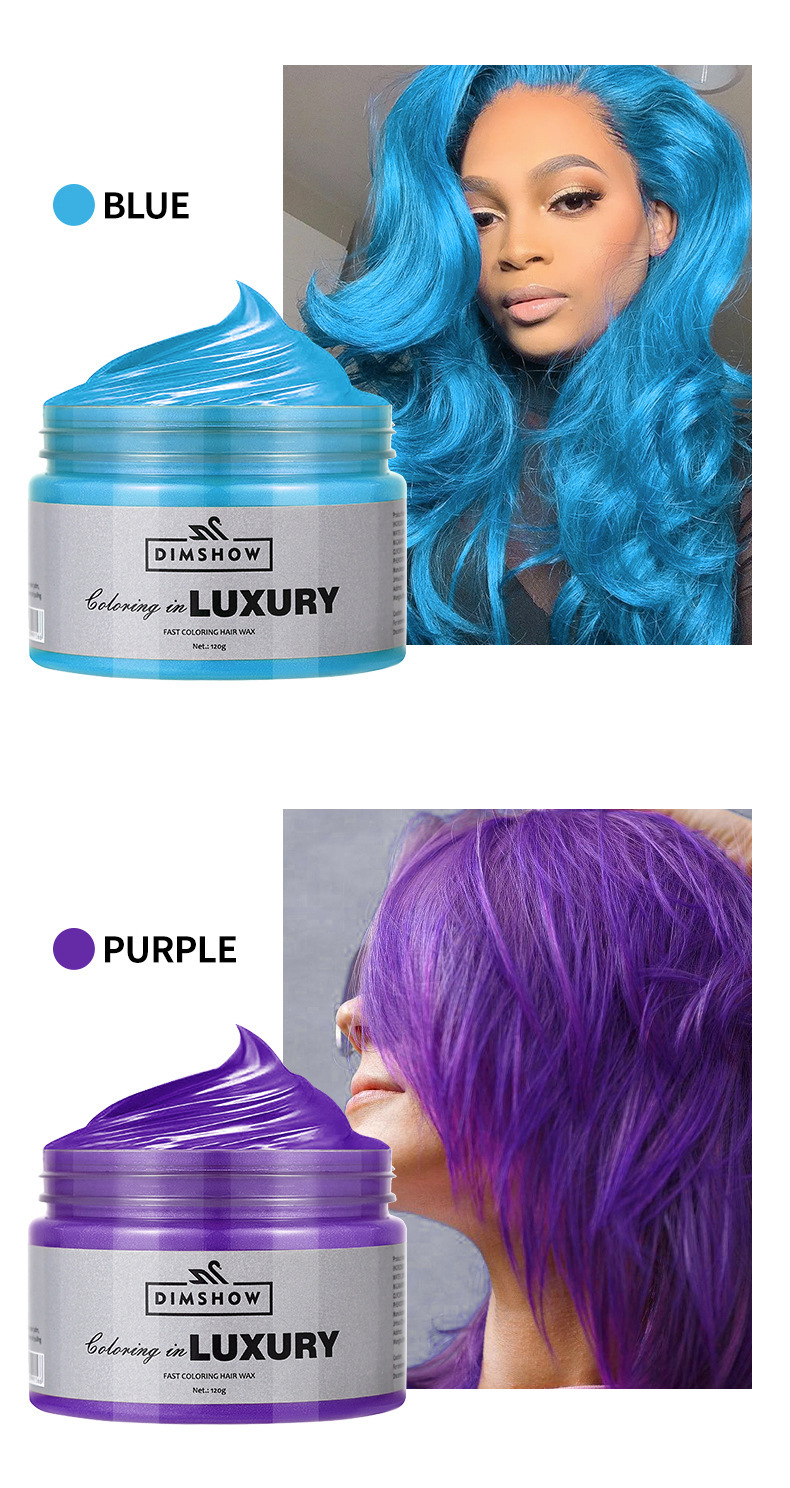 DIMSHOW Disposable colorful Styling Hair wax, natural and colorful, Grandma gray, silver and blue undefined