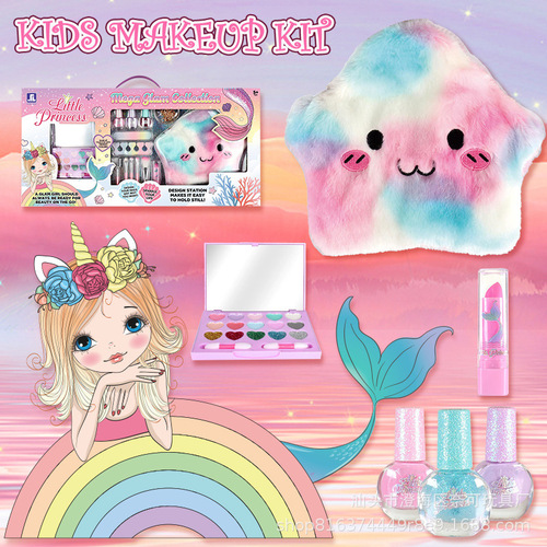Cross-border children's cosmetics toys princess girls makeup box makeup toys girls makeup bag play house set