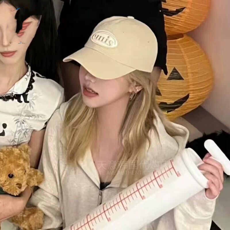 現物韓国潮牌emis帽子クラシック男女カップルモデルと高品質コーラアルファベット刺繍野球|undefined