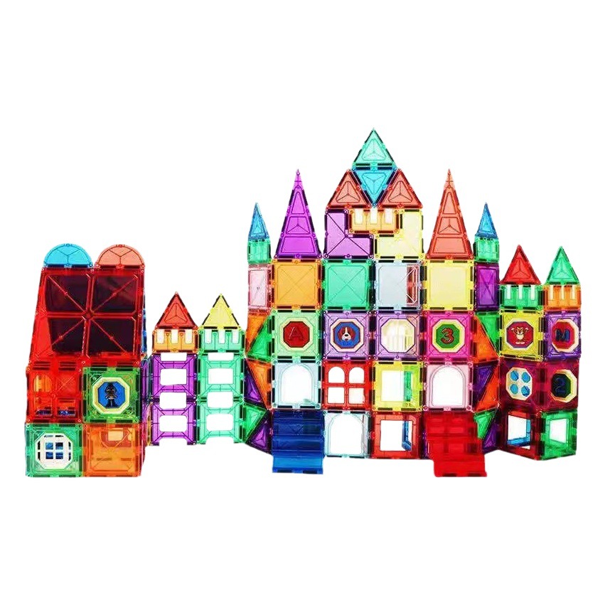 Magnescape color ventana hoja magnética 100 piezas exportadas a Amazon mismo estilo bloques de construcción magnéticos para niños entrenamiento espacial