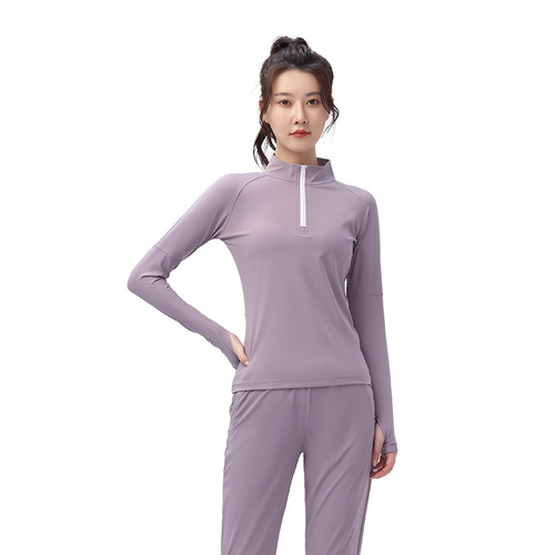 Fitness suit for women, Farr cotton double-sided elastic quick-drying slim yoga clothing running solid color sports and leisure two-piece set