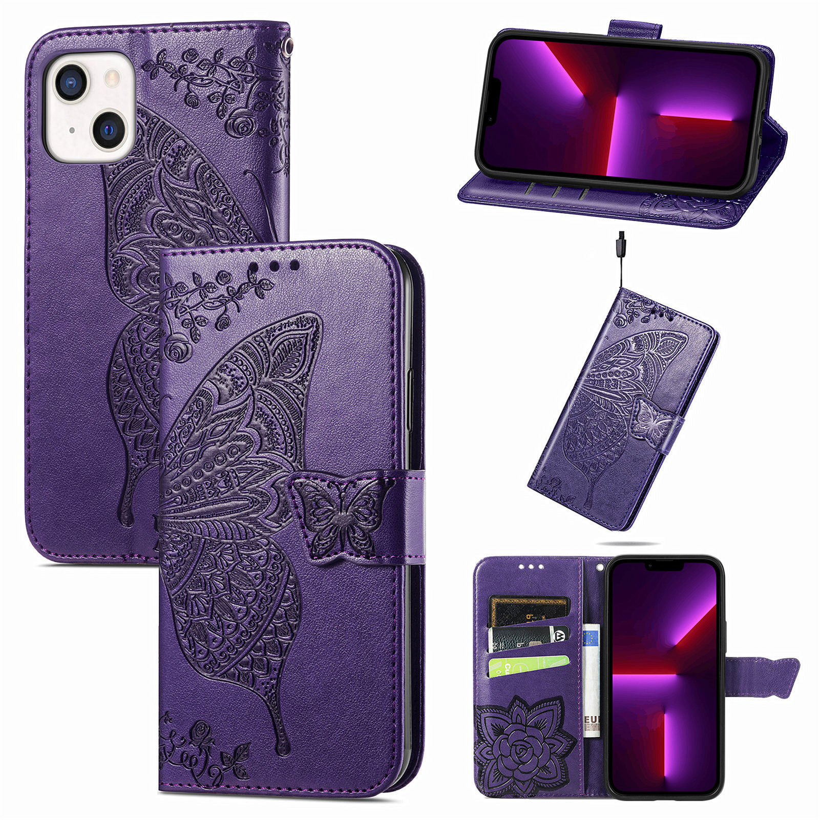 Mandala Embossed Leather Wallet Phone Case For Iphone 16_voghion.com
