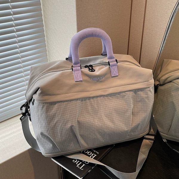 Expandable Sports Fitness Bag, Large Capacity, Short-Distance Travel, Satchel Luggage Bag, Fashionable Travel Bag, Lightweight