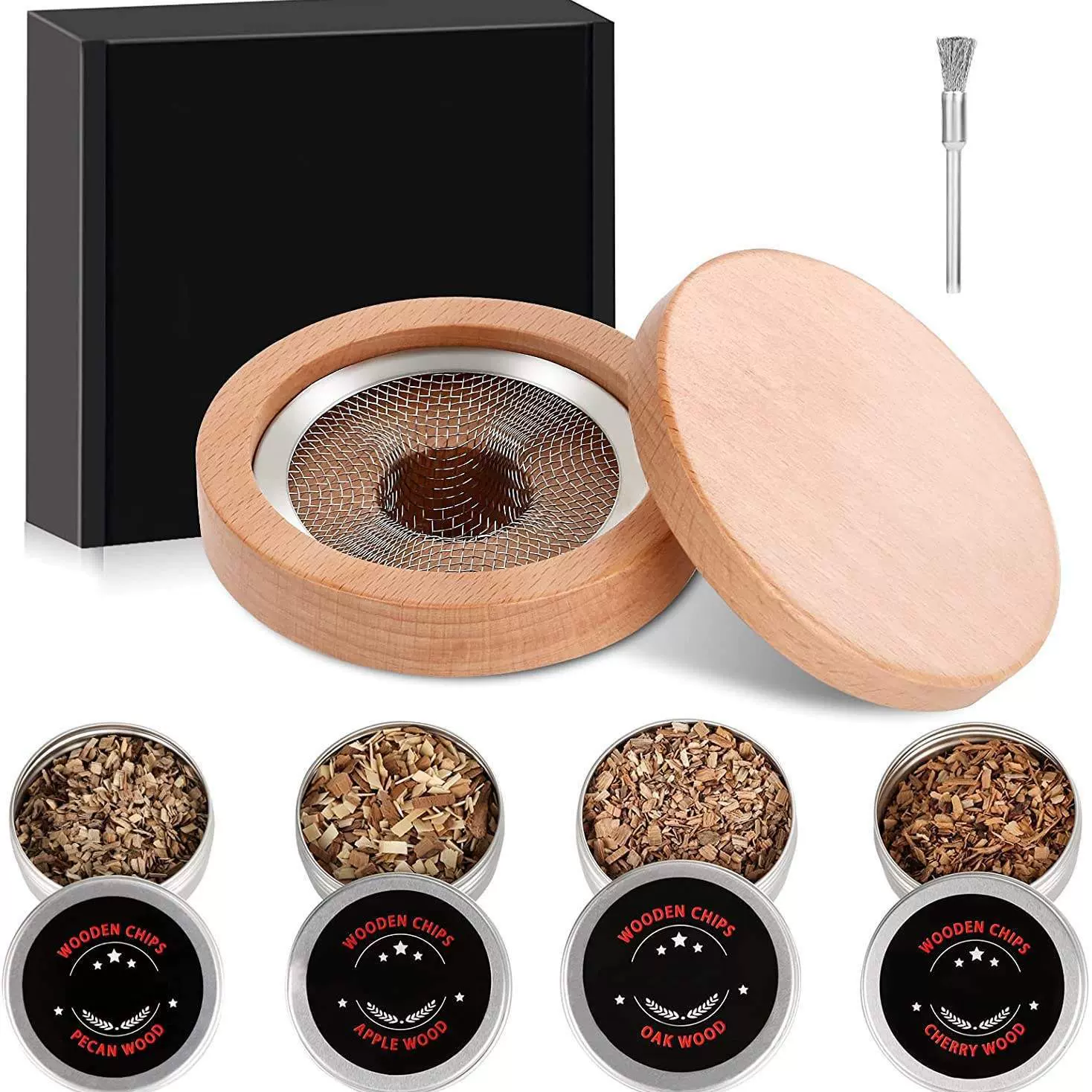 批发鸡尾酒吸烟者套装威士忌吸烟者过滤网木片火炬调酒酒保酒具套