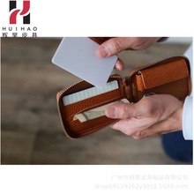 真皮软树膏牛皮男士短款钱包 日式真皮对折钥匙位带零钱袋钱包