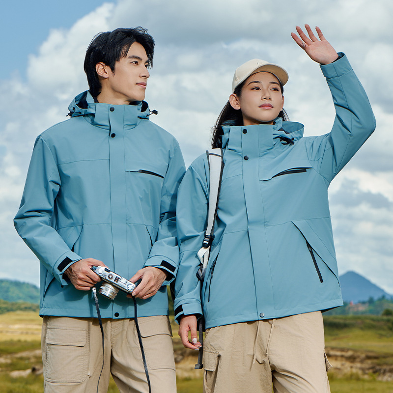 韓国版の男性と女性のアウトドア新作ジャケット スリーインワン防風防寒ジャケット カップル登山スキージャケット|undefined