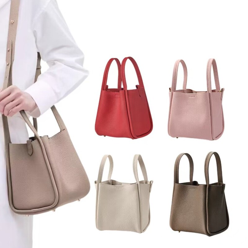 [In Stock] Songshan Xia Cai Lanzhi Medium Series Cowhide Handbag Crossbody Versatile Large Capacity Bucket Bag Songshan