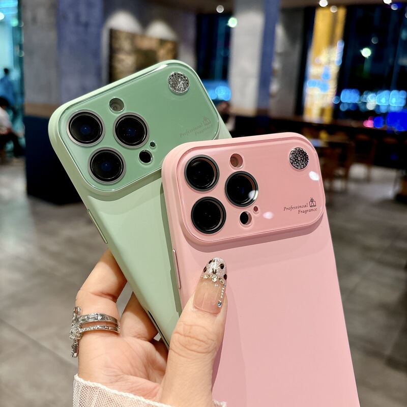 适用苹果17promax大视窗香氛手机壳iPhone16纯色硅胶15磨砂保护套|undefined