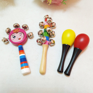 Baby Small Sand Hammer Red Ball Hand Rattle Newborn Baby Hand Grip Listening Visual Training Red Toy Rattle