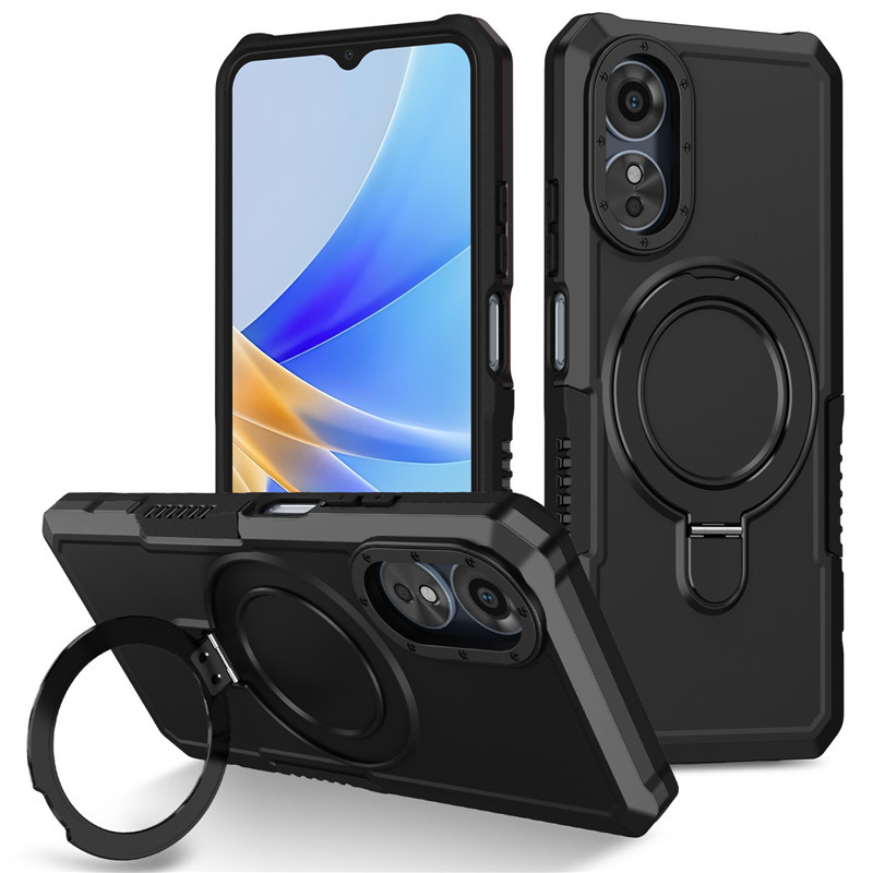 Applicable to OPPO Realme C55 pivot ring mobile phone case OPPO A16 folding bracket drop-resistant protective case