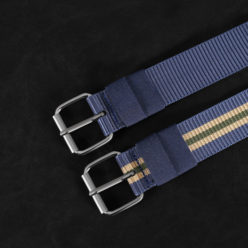 New Style Imitation Nylon Fabric Quick-Dry Belt with Eyelet Perforation and Pin Buckle, Suitable for Cross-Border E-Commerce, Tiktok, and Street Vendors, Popular among Students