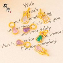 期待个性百搭饰品镶嵌白水晶葫芦吊坠轻奢风简约镂空葫芦吊坠批发