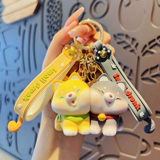 创意一起来贴贴钥匙扣小动物可爱汽车公仔书包挂件情侣小礼品批发