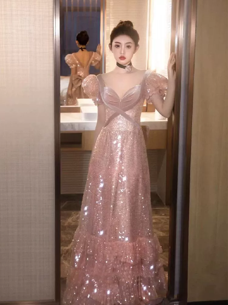 Fuchsia elite evening dress for bride