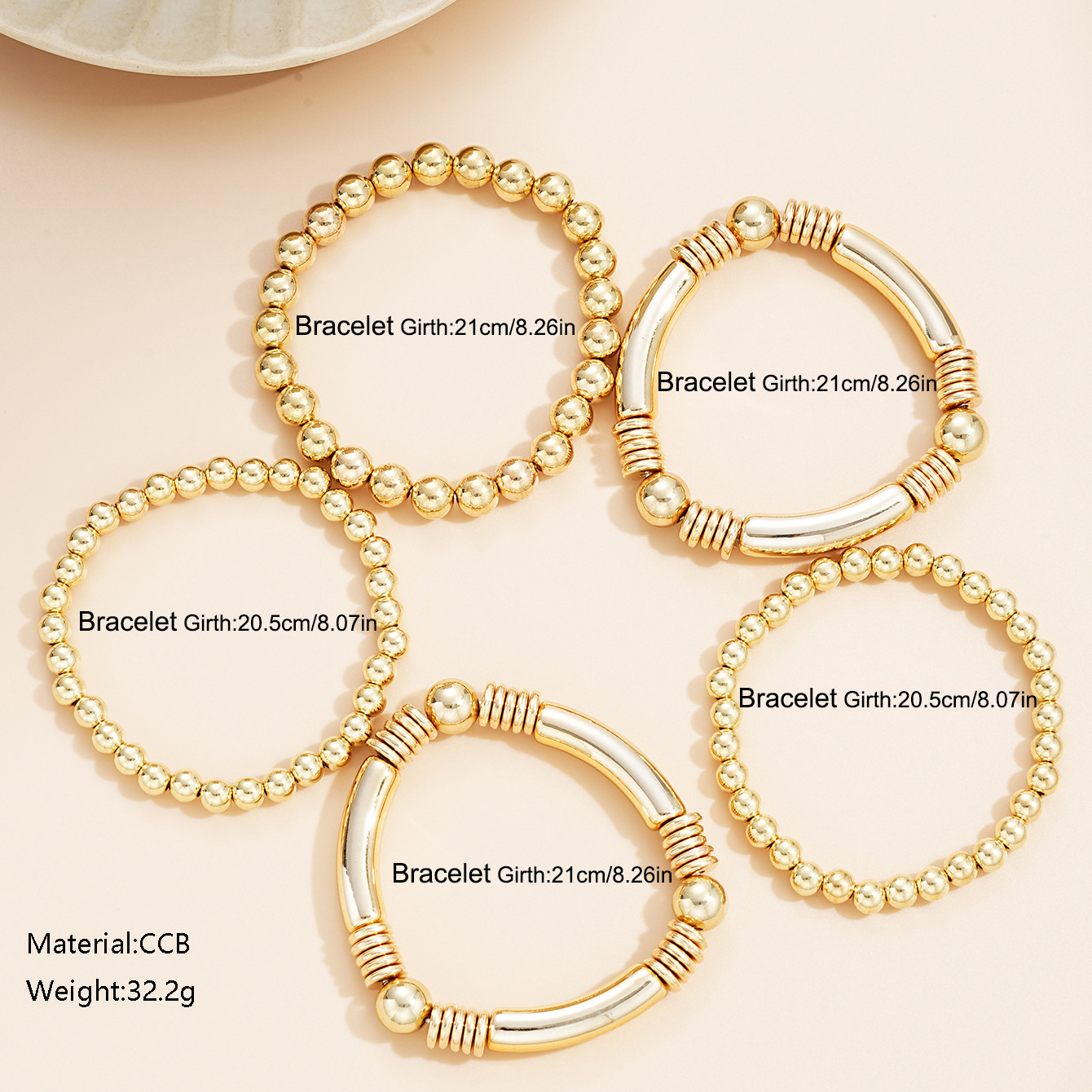 hot-selling CCB round bead bracelet Bohemian style personality stacking elastic bracelet bracelet jewelry_voghion.com