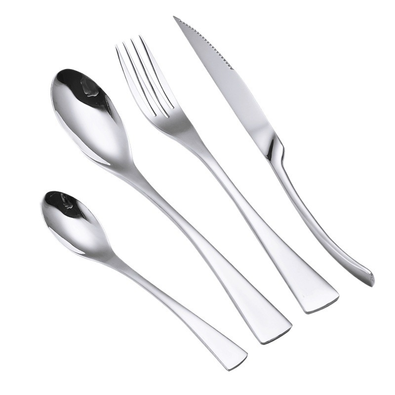 estilo coreano simple engrosado acero inoxidable set de cubiertos occidentales tenedor de frutas suministros de hotel de alta gama cuchillo de filete de cola de pescado tenedor cuchara