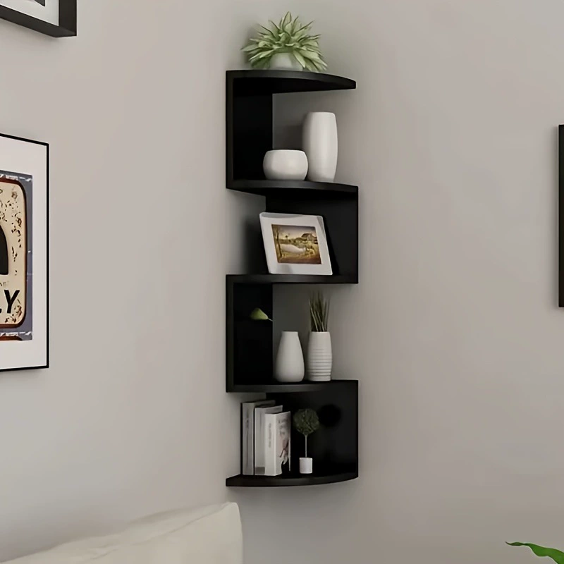 Угловая полка для хранения с перекрестными перекладинами, многоярусная, для гостиной, спальни, настенная, книжная полка