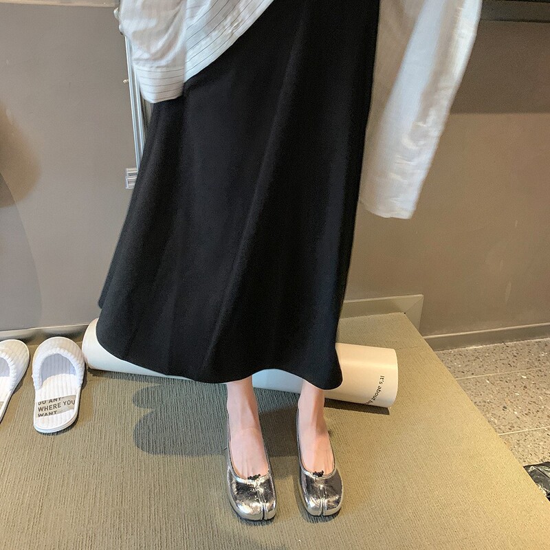 グレープママと同じスタイルのプライベートアイテム〜本革豚足指分離シューズ、浅口フラットローファー、レディースシューズ、春秋|undefined