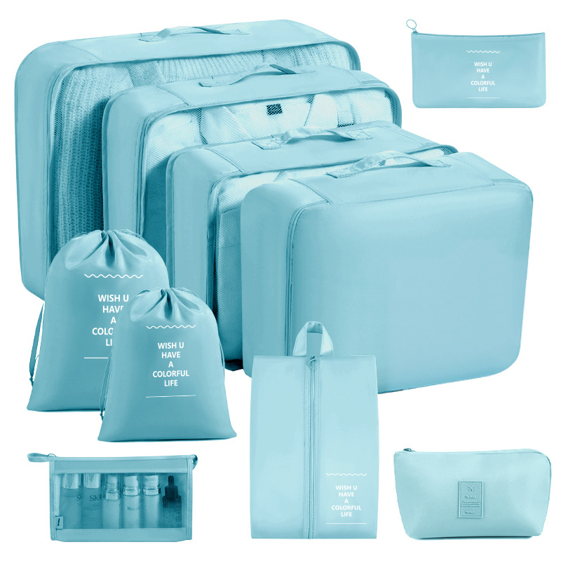 Bolsa de almacenamiento de viaje transfronterizo de ocho piezas Bolsa de almacenamiento de viaje de negocios Bolsa de almacenamiento de gran capacidad Bolsa de almacenamiento de viaje impermeable