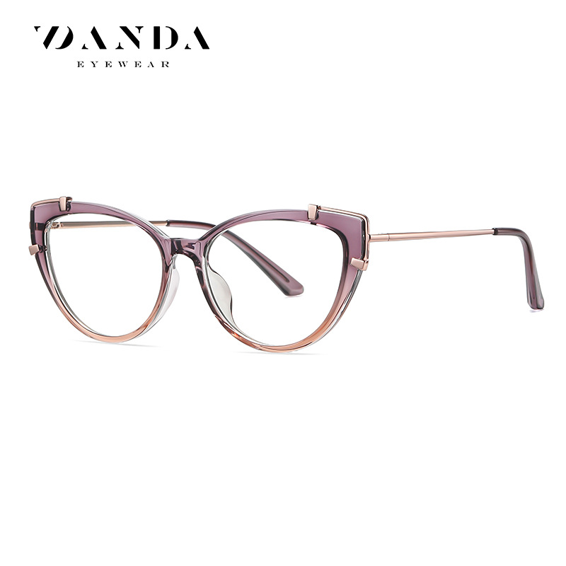 Nuevas gafas de luz anti-azul TJ875 moda europea y americana gafas lisas marco transfronterizo de las mujeres vendedoras calientes ojo de gato gafas lisas