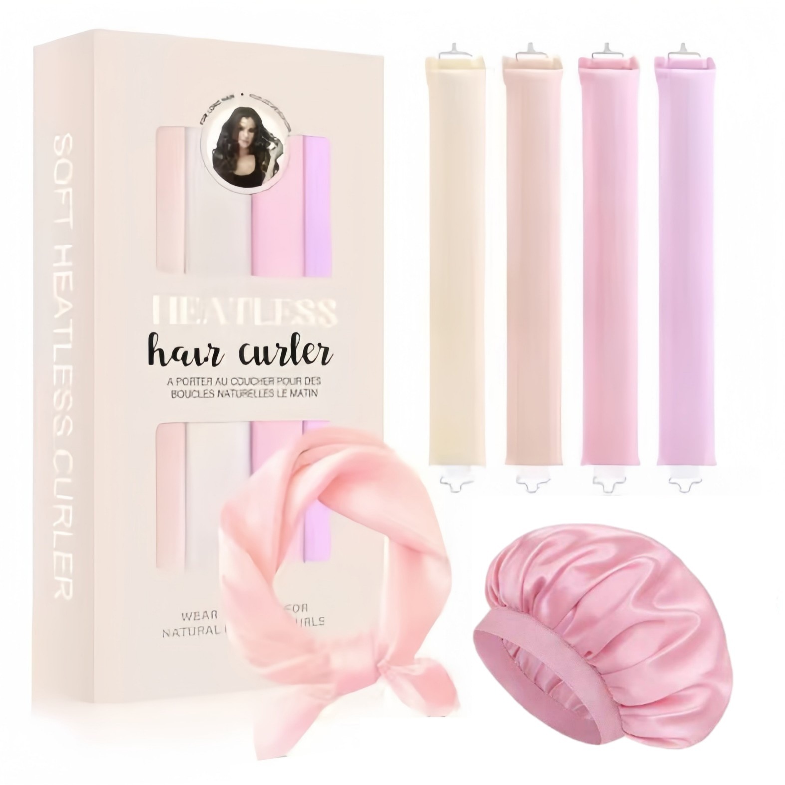 New Heat-Free Curling Iron, Big Wave Rubber Heat-Free Curling Tool, Sleep Hairdressing Tool, Cross-Border Hot-Selling Hook