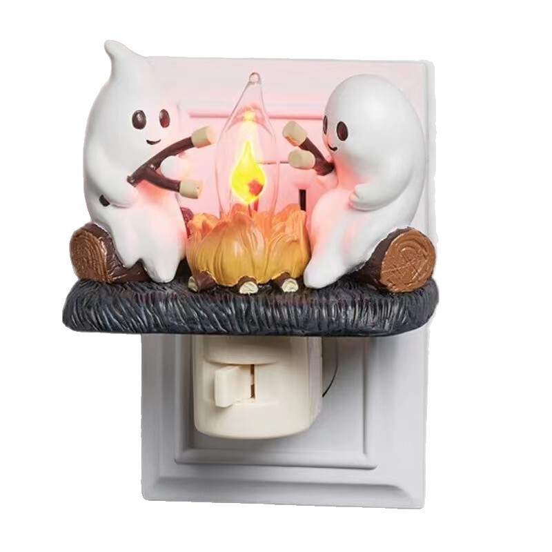 跨境新品2024 Ghost Campfire Flickering Nightlight万圣节夜灯|undefined