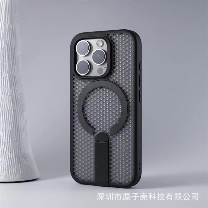 夏のハニカム冷却 iPhone17 磁気電話ケース Apple 16 クリエイティブ垂直磁気スタンド PC ケースに適しています|undefined