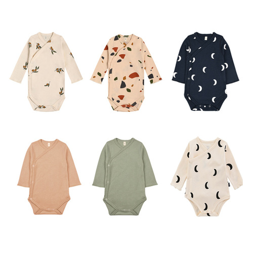 2024 European and American infant onesies for men and women, cotton baby clothes, newborn romper, autumn new style