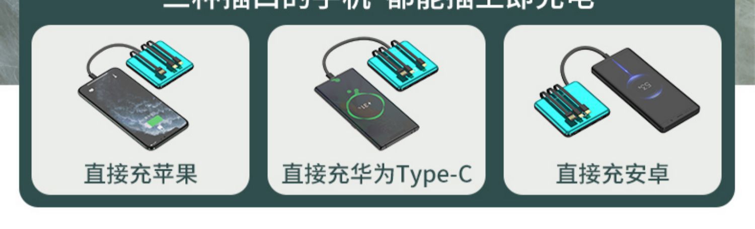 批发充电宝20000毫安快充超薄小巧便携迷你适用苹果华为移动电源详情5