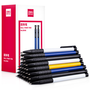 Deli 6546 push retractable ballpoint pen 0.7mm office student red blue black pen ballpoint pen 36 Pack