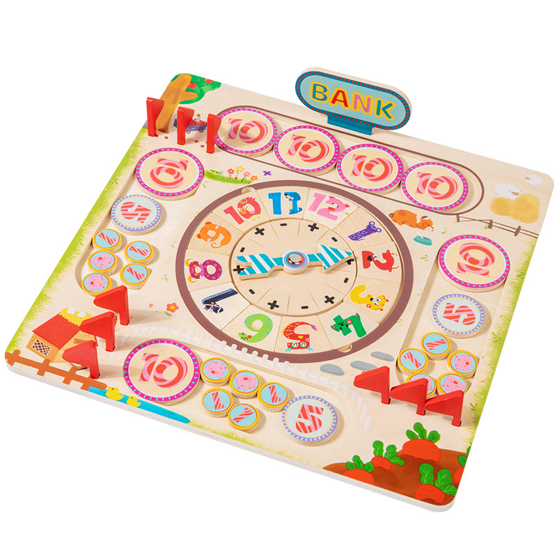 Mont 's Farm Mathematics Puzzles Madera Número Operaciones Juegos de Mesa Ayuda de enseñanza Juego interactivo multijugador familiar