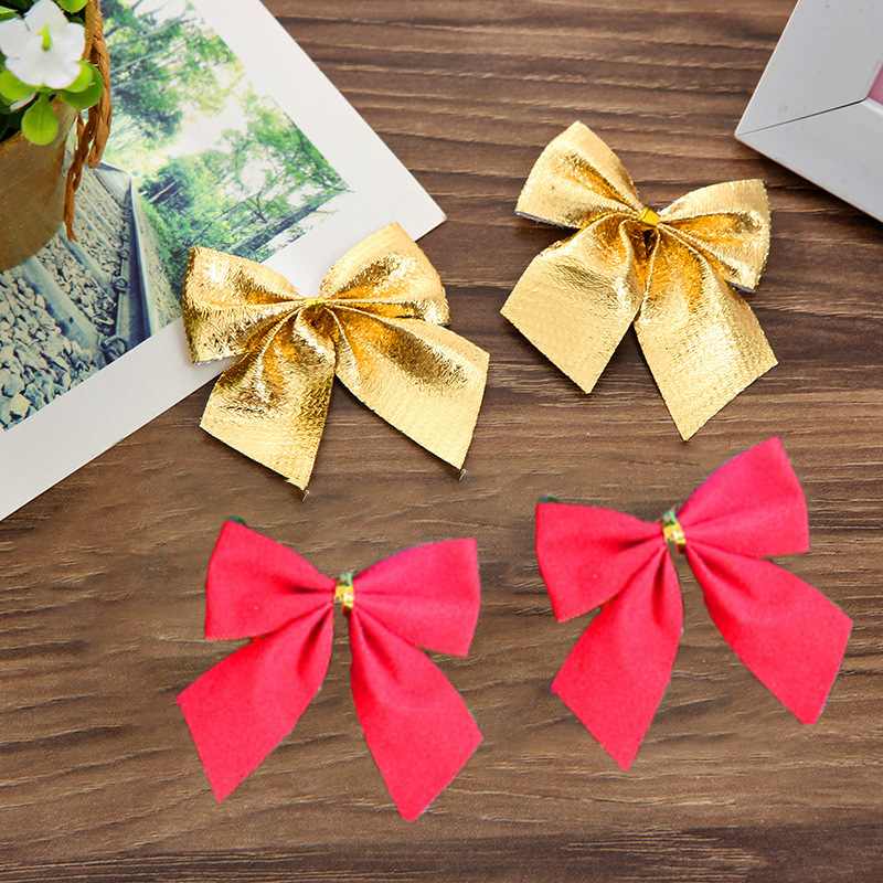 Christmas Decorations Gold and Red Fabric Small Bows 5.5cm 12-Pack Holiday Supplies Christmas Tree Christmas Decorations Gold and Red Fabric Small Bows 5.5cm 12-Pack Holiday Supplies Christmas Tree