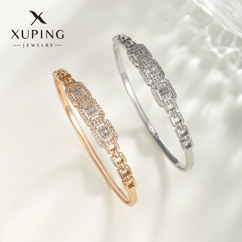 Xuping joyería de bronce de piedra geométrica pulsera de hebilla cuadrada Europa y América nicho transfronterizo pulsera de alta calidad para mujeres