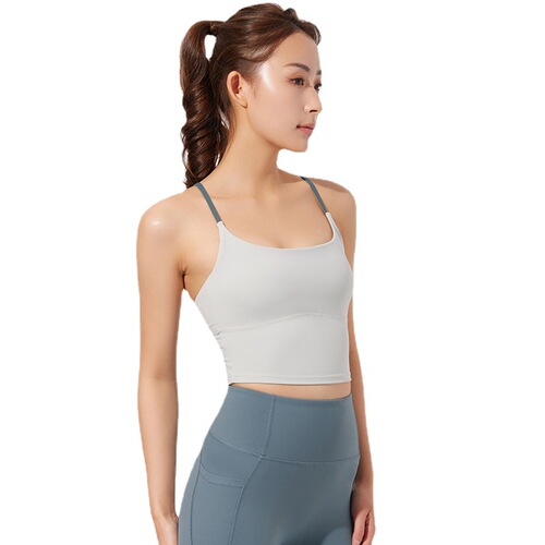 Autumn new sports bra women's push-up spaghetti straps beautiful back fitness yoga clothing tops camisole bra vest