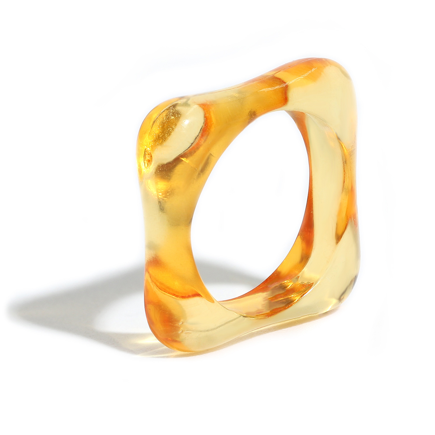 Hip-hop Color Diamond-shaped Resin Ring display picture 26