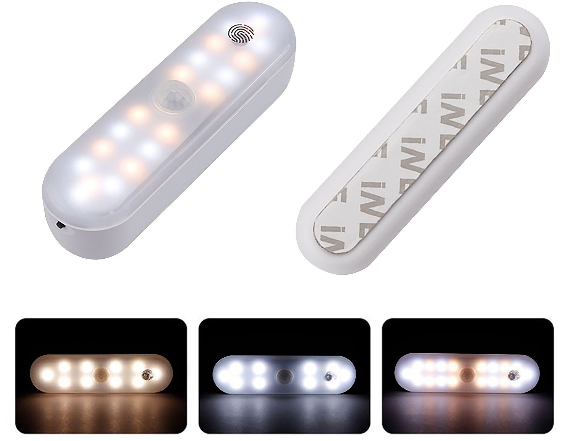 Luz de noche LED luz de inducción del cuerpo humano habitación larga en el hogar carga USB gabinete de vino de succión magnética armario armario luz de pasillo