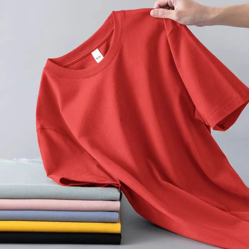 Nueva camiseta de hombre de color sólido de manga corta, camiseta delgada para hombres, versátil de verano, pareja de moda de moda