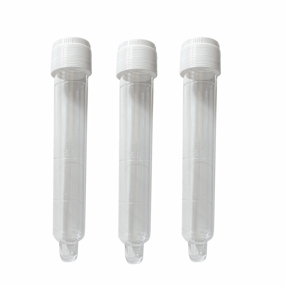 现货12ML螺口铝膜/纸膜盖尿沉渣PS塑料试管尖底螺口尿检尿液采集