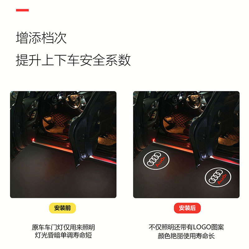 Suitable for Audi Welcome Lights Audi Dual-Interface Car Led Floor Laser Lights Door Projection Lights Logo Lights