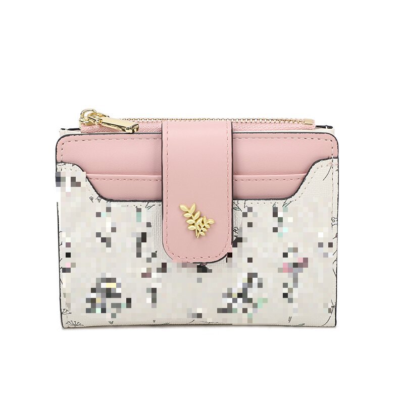 2025 primavera transfronteriza floral señoras corto, fresco, delgado, monedero de varias tarjetas