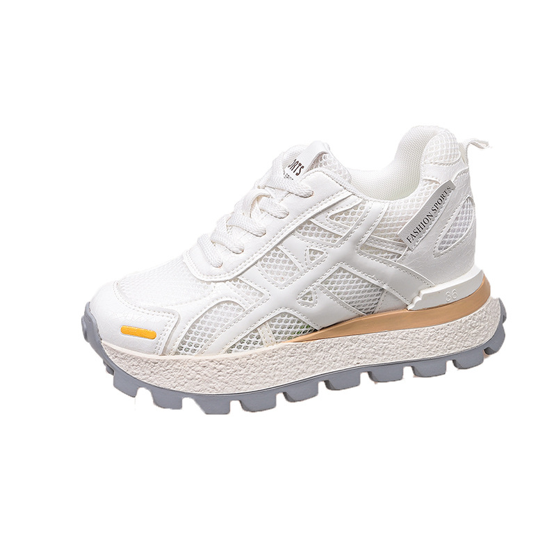 Thousand Love V realce 8CM2025 verano nuevo estilo ligero de lujo caliente dopamina todo fósforo casual transpirable zapatos de mujer 8683