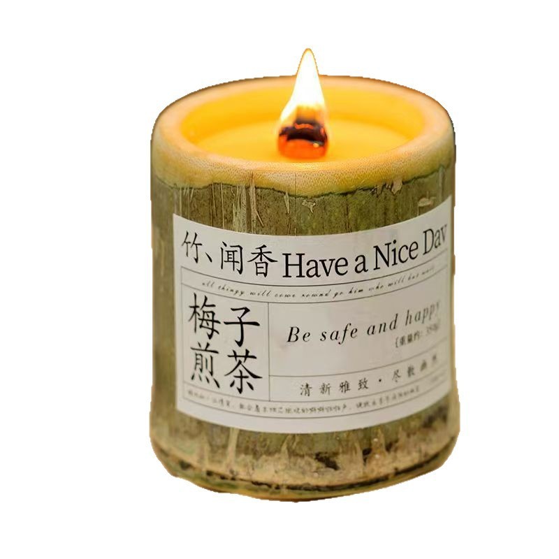 煎茶ins风竹子香薰蜡烛室内持久熏香大豆蜡竹子小众生日礼物|undefined