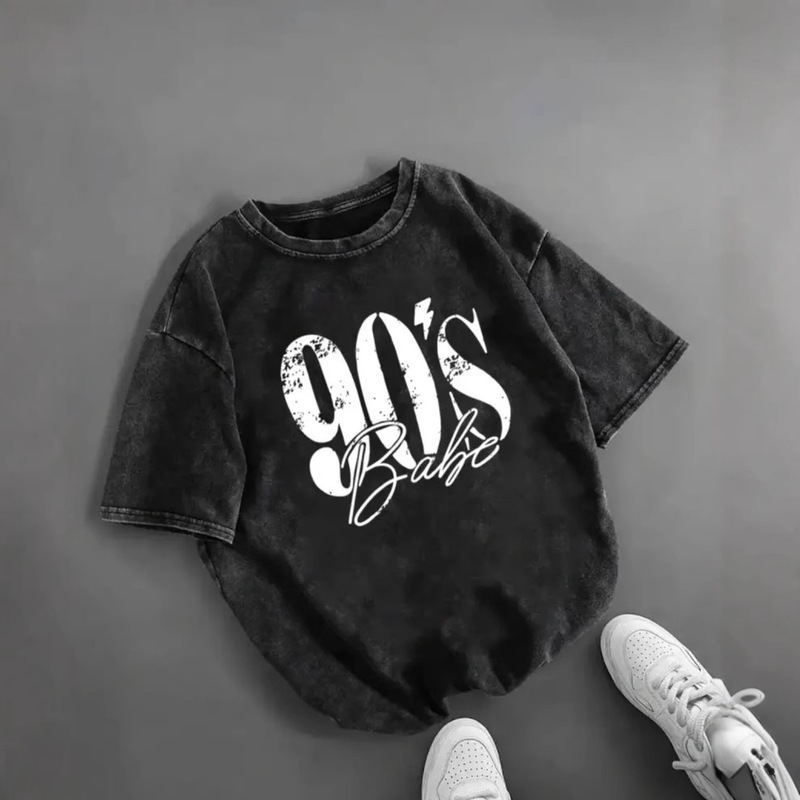 90's Retro Printed Short-Sleeve T-Shirt Top Women's Clothing Foreign Trade Cross-Border Wholesale 90's Retro Printed Short-Sleeve T-Shirt Top Women's Clothing Foreign Trade Cross-Border Wholesale