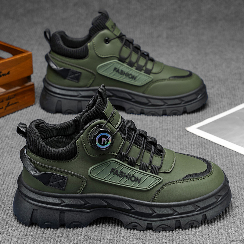 Otoño 2025 zapatos de hombre nuevos zapatos de alto nivel Martin hombres estilo británico retro zapatos de trabajo con suela gruesa botas casuales cortas