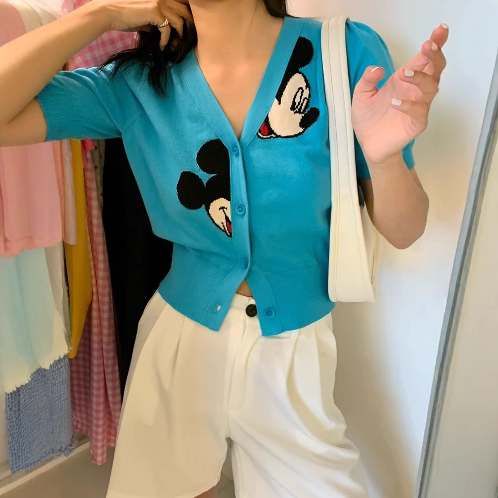 Summer cute knitted thin sweater