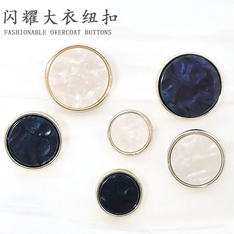 Пластиковые пуговицы с электрическим позолоченным дном высокого класса смолы лицевой пуговицы шерстяной плащ ветровки застежки кардиган рубашка запонки
