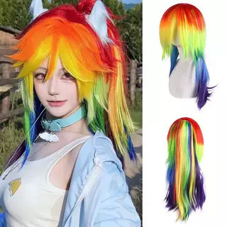 My Little Pony Rainbow Dash Wig American Anime My Little Pony Rainbow Daisy Cosplay Colorful Fake Hair Rd My Little Pony Rainbow Dash Wig American Anime My Little Pony Rainbow Daisy Cosplay Colorful Fake Hair Rd
